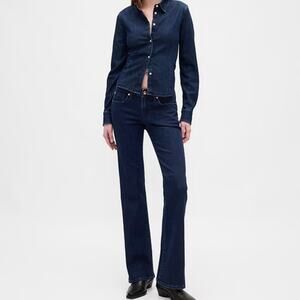 GAP Low Rise Long & Lean Jeans Size 29 / 8R Dark Indigo Bootcut